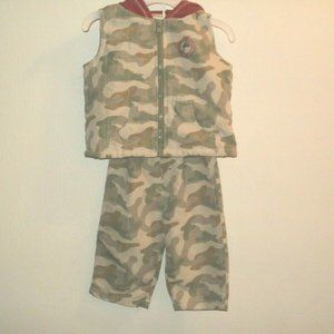 Babyworks Infants Boys Size 6-9 Months Puffer Vest & Pants Olive Green Camo